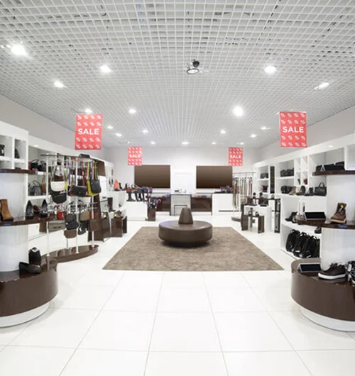 Shoe shop interior fitted out by Sapphire Refurbishments